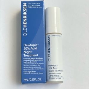 Ole Hendricksen Dewtopia 20% Acid Night Treatment Serum smoothes texture AHA PHA